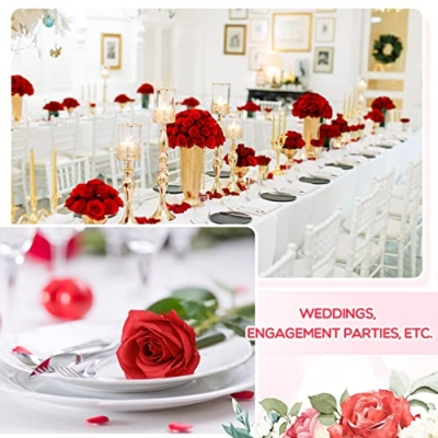 Silky Flower Store Artificial Roses, Long Stem Silk Flowers, Red, 100 Pieces, Faux Crimson Rose Bouquet, 20in 15 15 Product: Jexine 100 Pieces Artificial Roses Flowers Bulk, Long Stem Realistic Fake Silk Roses Bouquet for Table Centerpiece Vases Wedding Party Home Kitchen Decor (Red)