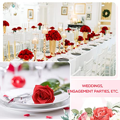 Silky Flower Store Artificial Roses, Long Stem Silk Flowers, Red, 100 Pieces, Faux Crimson Rose Bouquet, 20in 7 7 Product: Jexine 100 Pieces Artificial Roses Flowers Bulk, Long Stem Realistic Fake Silk Roses Bouquet for Table Centerpiece Vases Wedding Party Home Kitchen Decor (Red)
