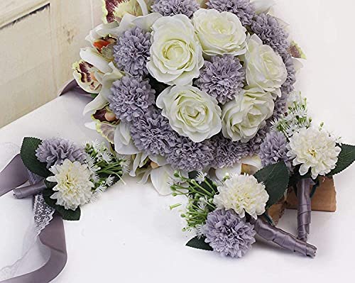 Silky Flower Store Artificial Silk Hydrangea Iris Rose Wedding Bouquet, Handmade Romantic Bridal Bouquet, 28cm 8 8 Product: KOMFGT Handmade Romantic Wedding Bouquet, Bridal Bouquet Artificial 3Pc Set Silk Wedding Bouquet Artificial Hydrangea Iris Rose Wedding Flowers, Bridal Holding Bouquets