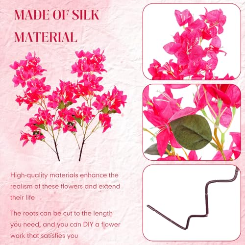 Silky Flower Store Artificial Bougainvillea Silk Stem, Rose Red Floral Arrangement, 30 Pack, 38in/96cm 2 2 Product: Yuxung 30 Pack Artificial Bougainvillea Floral 38" Silk Long Stem Bougainvillea Plants Hanging Table Centerpiece for Home Wedding Indoor Outdoor Decorations (Rose Red)