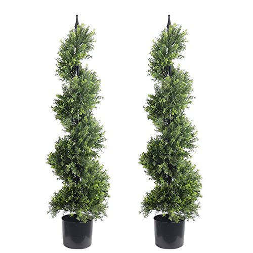 Product: ALL SEASON GREEN 47'' Artificial Outdoor Plants Boxwood Topiary Spiral Front Porch Decor Tree Potted