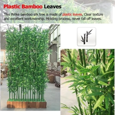 Silky Flower Store Outdoor Artificial Bamboo Plants, UV All Weather Resistant Patio Faux Bamboo Privacy Fence, 150CM 59IN 12 12 Product: Outdoor Artificial Bamboo Plants Tall, Uv All Weather Resistant Patio Faux Bamboo Privacy Fence, Landscaping Simulation Tree/ Room Divider, 1 1.2 1.5 1.8 M High ( Color : 1m High , Size : 150CM/59IN