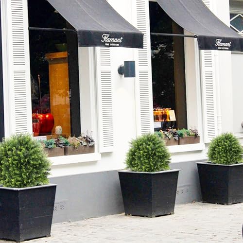 Product: 2ft Artificial Topiary Ball Trees Set of 2 - Faux Cedar Sphere Plants for Outdoor Decor