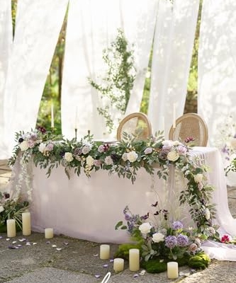 Silky Flower Store 9FT Faux Eucalyptus Willow Garland, Lilac Gold Wedding Arch Mantel Sweetheart Table Decor, 9FT 9 9 Product: Ling's Moment 9FT Flower Garland for Backdrop Decorations - Wedding Arch Flowers, Eucalyptus & Rose, Artificial Floral Garland for Mantel - Sweetheart Table Decor for Ceremony Reception, Lilac & Gold