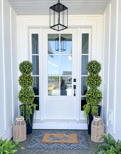 Product: Fomlily 2 Pack Artificial Boxwood Topiary Trees, 3ft Topiary Ball Trees with Planter for Front Door Porch Decor, Indoor/Outdoor Use