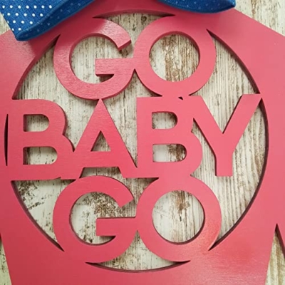 Silky Flower Store Derby Jockey Silk Horse Racing Door Decoration, Red Black White Bridal Shower Decor, Birch Wood Door Hanger 32.5cm 17 17 Product: Derby Jockey Silk - Go Baby Go Horse Racing Door Decoration - Red Black White - Bridal Shower Front Door Decorations