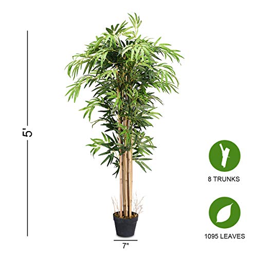 Product: FFlyer 5 Ft Artificial Bamboo Tree - Tall Faux Potted Plant for Home, Office & Restaurant Decor