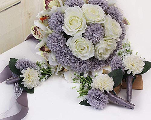 Silky Flower Store Handmade Silk Bridal Bouquet, Wedding Bridesmaids Bouquet, Hydrangea Iris Rose Berries, 28cm 3Pc 7 7 Product: GQYPHFRY Handmade Romantic Wedding Bouquet, Bridal Bouquet Artificial 3Pc Set Silk Wedding Bouquet Artificial Hydrangea Iris Rose Wedding Flowers, Bridal Holding Bouquets