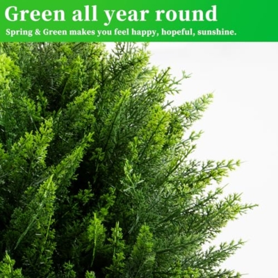 Product: Artificial Topiary Ball Tree 21" Tall - UV Resistant Faux Bush for Outdoor & Indoor Decor | Easy Care, No Assembly Required | Perfect for Porch, Garden, Living Room(Set of 2)