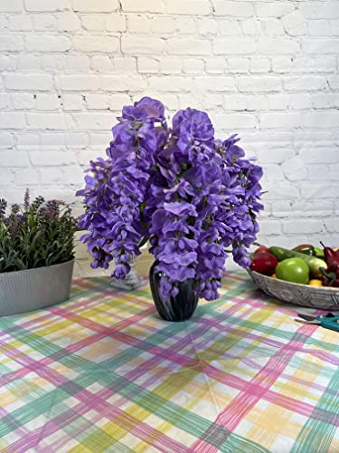 Silky Flower Store Artificial Lavender Wisteria Hanging Plants, 2pcs 15 Stem Purple Faux Florals, Wedding Garden Decor, UV Resistant 32.5cm 6 6 Product: Admired By Nature 2pcs 15 Stem Lavender Wisteria Hanging Plants - Perfect for Outdoor Decor, Weddings, Gardens, and Graves