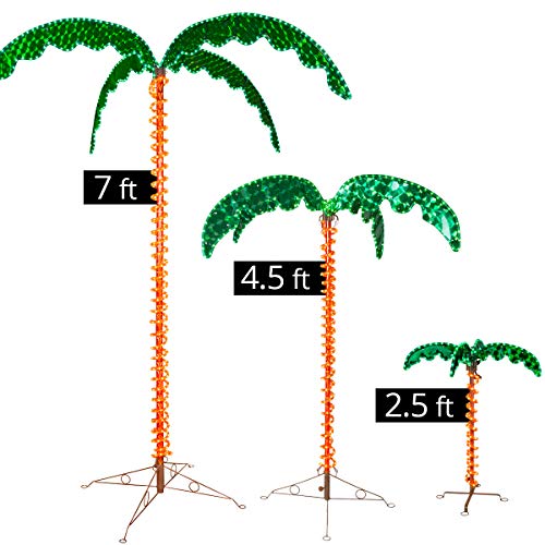 Product: LED Deluxe Rope Light Palm Tree - Green - 7' Deluxe LED Lighted Palm Tree