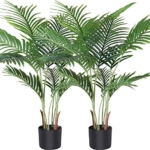 Product: Fopamtri Artificial Areca Palm Plant 3.6 Feet Fake Palm Tree with 10 Trunks Faux Tree for Indoor Outdoor Modern Decor Feaux Dypsis Lutescens Plants in Pot for Home Perfect Housewarming Gift, 2 Pack