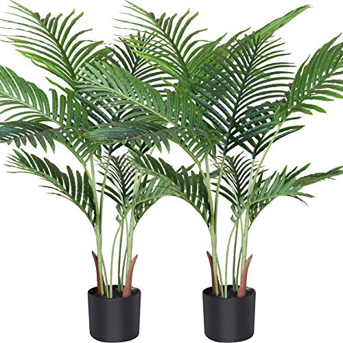 Product: Fopamtri Artificial Areca Palm Plant 3.6 Feet Fake Palm Tree with 10 Trunks Faux Tree for Indoor Outdoor Modern Decor Feaux Dypsis Lutescens Plants in Pot for Home Perfect Housewarming Gift, 2 Pack