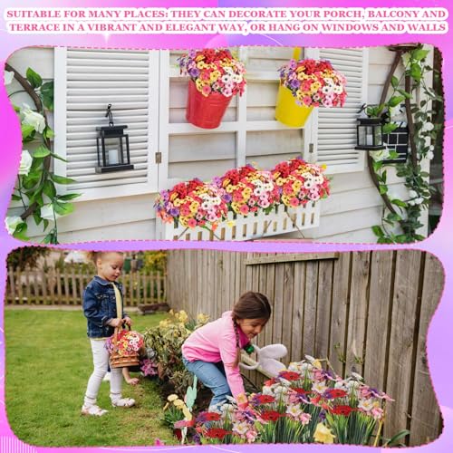 Product: Lyrow 100 Bundles Violet Artificial Flowers, UV Resistant Faux Flowers Outdoor, Faux Silk Flowers, Fake Violet Flowers Bulk for Front Porch Hanging Garden Courtyard Farmhouse Home(Classic Colors)