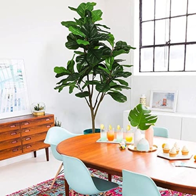 Product: VIAGDO Artificial Fiddle Leaf Fig Tree 6ft Tall 86 Decorative Faux Fiddle Leaves Fake Fig Silk Tree in Pot Artificial Tree for Home Office Living Room Bathroom Corner Decor Indoor