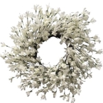 Product: Summer Wreath for Front Door, 24 Inch White Cream Forsythia Summer Spring Wreath Blossom Cluster Flower Farmhouse on Grapevine for Christmas Festival Celebration Front Door Wall Window Hanging Décor