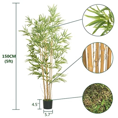 Product: Joyplants Artificial Bamboo Tree, 5ft Fake Bamboo Silk Plant with Basket, Tall Faux Trees in Pot for Restaurant Home Office Decoration