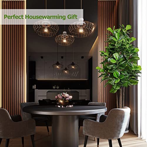 Product: Keeplush 6ft Artificial Fiddle Leaf Fig Tree with 168 Leaves 6 Tree Trunks, Large Faux Ficus Lyrata Tall Fake Tree Floor Plant in Pot for Indoor Home Living Room Office Outdoor Decor (Moss Included)