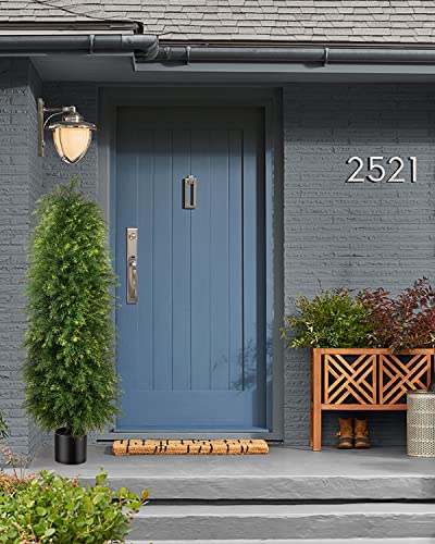 Product: YEMMEN 2 Pack 5ft Artificial Cedar Topiary Trees, Outdoor Artificial Plants for Front Porch Décor, Artificial Shrubs Fake Plants Uv Rated Potted Plants for Outdoor, Indoor, Front Door, Office.