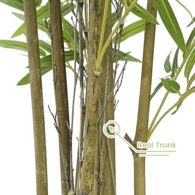 Product: GarveeHome 4FT Green Artificial Bamboo Tree for Home Decor - Lifelike Leaves with Real Trunk, Bamboo Plants in Pot - 1 Pack