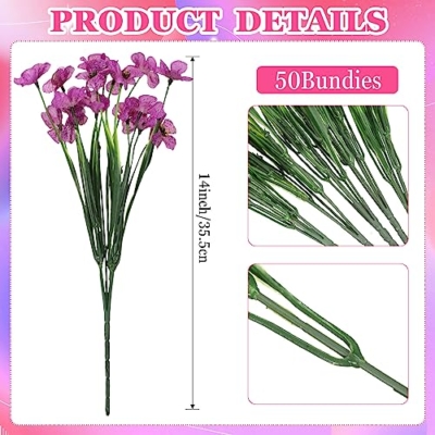 Product: Lyrow 100 Bundles Violet Artificial Flowers, UV Resistant Faux Flowers Outdoor, Faux Silk Flowers, Fake Violet Flowers Bulk for Front Porch Hanging Garden Courtyard Farmhouse Home(Colorful)