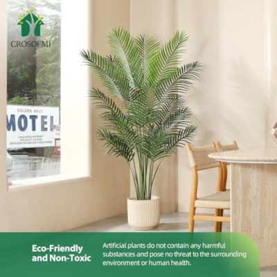 Product: Artificial Areca Palm Plant 6Ft Fake Tropical Palm Tree, Perfect Faux Dypsis Lutescens Plants in Pot for Indoor Outdoor House Home Office Garden Modern Decoration Housewarming Gift,2Pcs