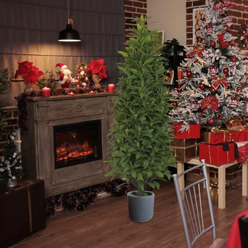 Product: Gonuien Artificial Topiary Tree 3.2FT(39") Outdoor Evergreens in Outdoor Artificial Shrub Potted Plant Plant for Indoor Porch of Home and Office 2 Pieces a Set Topiary Trees Faux Boxwood