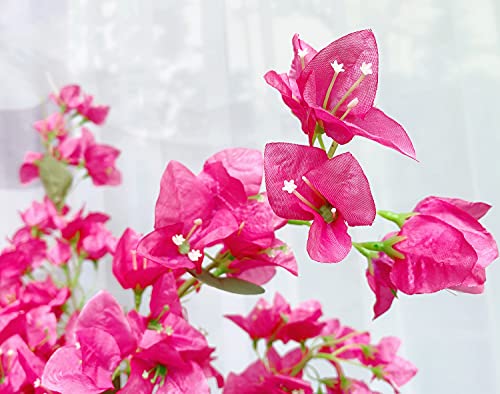 Silky Flower Store Artificial Bougainvillea Silk Flower Branches, Hot Pink Floral Decor, Bulk 40Pcs 45cm 6 6 Product: 40Pcs in Bulk Artificial Bougainvillea Silk Flowers Branches Long Plant Stems 45" for Wedding Centerpieces, Bussiness Decoration Project, Indoor & Outdoor Decoration (Hot Pink - 40Pcs)