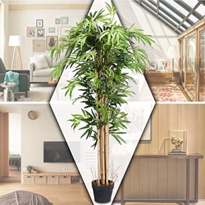 Product: FFlyer 5 Ft Artificial Bamboo Tree - Tall Faux Potted Plant for Home, Office & Restaurant Decor