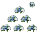Product: BLOSMON Flower Ball Centerpieces for Table 6 Pcs Fake Rose Centerpiece Flowers Dusty Blue Artificial Silk Floral Arrangement Center Piece Kissing Bouquet for Wedding Party Home Decor