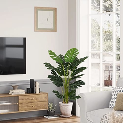 Product: VIAGDO Artificial [Monstera] Deliciosa [Plant] 4ft Tall 15 Decorative Split Leaves, Faux Swiss Cheese [Plant] Fake Tropical [Monstera] Palm Tree for Home Office Room Store Garden Floor Decor
