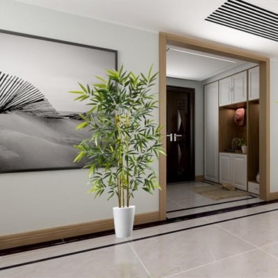 Product: Warmplants Artificial Bamboo Tree, 6ft Tall Natural Bamboo Trunk Fake Greenery Plant with Basket, Indoor Outdoor Large Silk Leaves Faux Tree for Home Office Décor