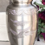Product: Peaceful Freedom Elegant Cremation Urn Handcrafted Brass Funeral Tribute