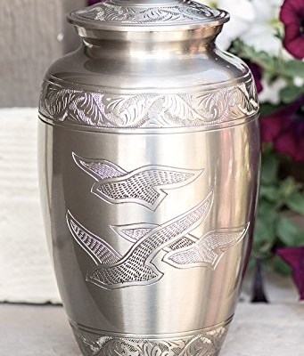 Product: Peaceful Freedom Elegant Cremation Urn Handcrafted Brass Funeral Tribute