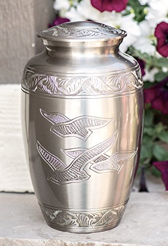 Product: Peaceful Freedom Elegant Cremation Urn Handcrafted Brass Funeral Tribute