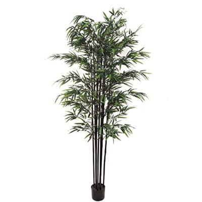 Product: 6ft Bamboo Tree in Black Pot | 1296 Lifelike Silk Leaves | Artificial Trees | Realistic Bark | Perfect for Indoor Use | Home & Office Décor