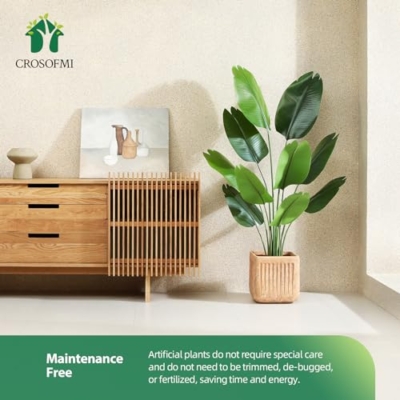 Product: CROSOFMI Artificial Bird of Paradise Plant 5 Feet Fake Tropical Palm Tree with 10 Leaves,Perfect Faux Plants in Pot for Indoor House Home Office Garden Modern Decoration Housewarming Gift,1Pack