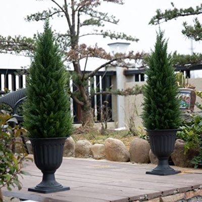 Product: 3.5ft Artificial Cedar Topiary Tree Potted Plants with UV Resistant Leaves for Home and Office Decoration-2 Piece Set