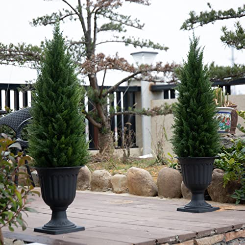 Product: 3.5ft Artificial Cedar Topiary Tree Potted Plants with UV Resistant Leaves for Home and Office Decoration-2 Piece Set