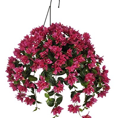 Product: House of Silk Flowers Artificial Violet/Fuchsia Bougainvillea Hanging Basket
