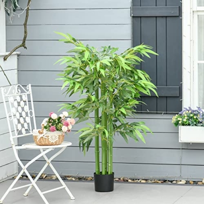 Product: HOMCOM 4.5FT Artificial Bamboo Tree, Decorative Faux Plant in Nursery Pot for Indoor or Outdoor Decor
