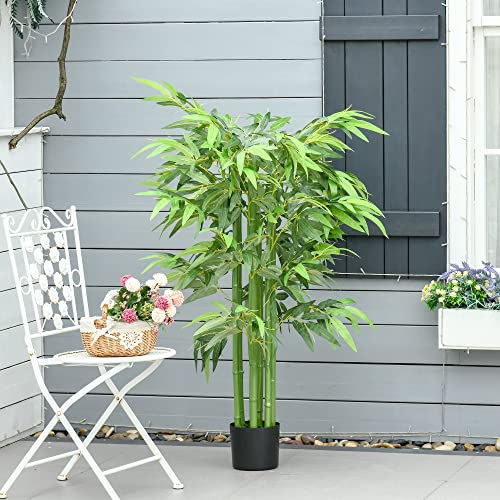 Product: HOMCOM 4.5FT Artificial Bamboo Tree, Decorative Faux Plant in Nursery Pot for Indoor or Outdoor Decor