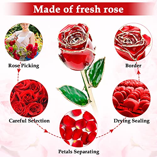 Product: 24k Gold Dipped Real Rose, for Mom, Forever 24k Rose with Crystal Stand, Best Handmade Gifts for Women Wife Mom on Valentines Birthday Anniversary Mother's Day -Red