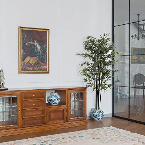 Product: 6ft Bamboo Tree in Black Pot | 1296 Lifelike Silk Leaves | Artificial Trees | Realistic Bark | Perfect for Indoor Use | Home & Office Décor