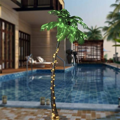 Product: Lightshare 7 Feet Palm Tree 96LED Lights Artificial Fake Tree Decoration for Tiki Bar Outside Patio Porch Pool Christmas Nativity