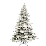 Product: Vickerman 4.5' Flocked Utica Fir Artificial Christmas Tree, Unlit - Snow Covered Faux Tree - Seasonal Indoor Home Decor