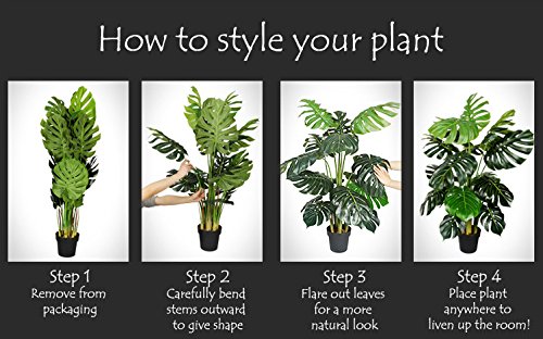 Product: AMERIQUE Gorgeous & Unique 5' Tropical Palm Artificial Plant Silk Tree, Real Touch Technology, with UV Protection, Super Quality