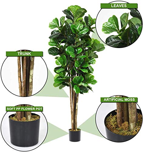 Product: FANTASK 6FT Artificial Fake Fig Tree Greenery Plants in Nursery Pot, Decorative Indoor & Outdoor Fiddle Leaf Trees for Home Office Lobby