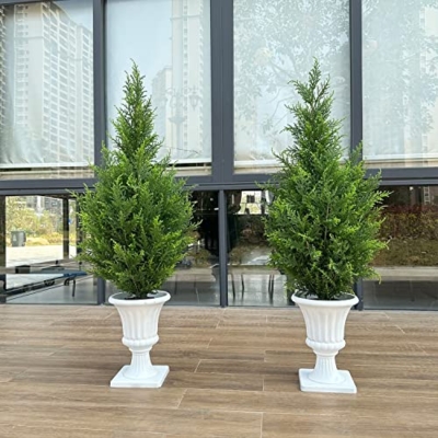 Product: Artificial Topiary Cedar Trees 3FT Artificial Cedar Pine Tree Potted Plant Fake Plants Tall Artificial Plants Shrubs for Indoors Outdoors Garden Home Decor (2 Pack)