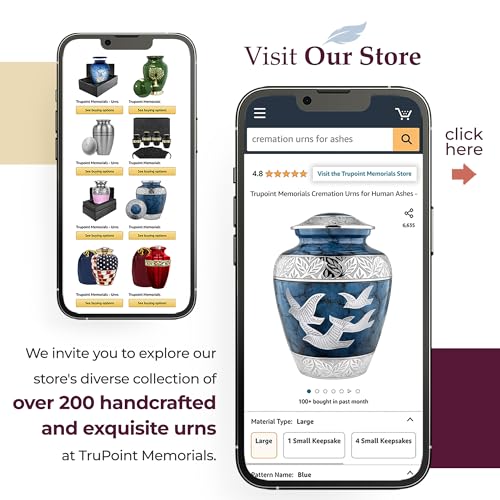 Product: Trupoint Memorials Cremation Urns for Human Ashes, Decorative Burial Urn for Adult Men & Women – Large, Blue Birds